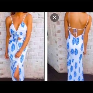 NWT blue and white maxi